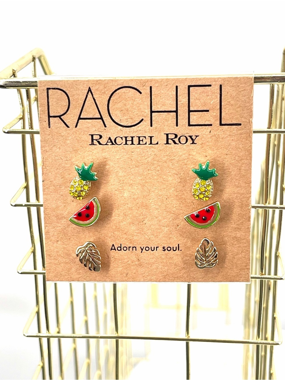 Rachel Rachel Roy nwt fruit stud trio earring set